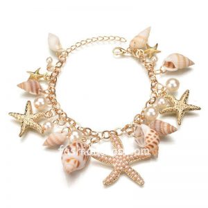 gold seashell beach bracelets